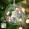 Custom Cat Photo Christmas Cirle Glass Ornament For Cat Lovers TH10 894761
