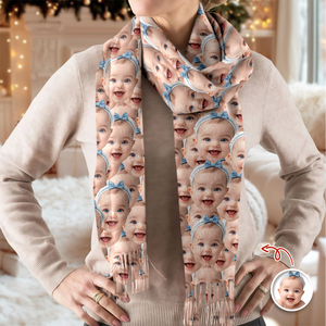 Custom Photo Wool Scarf Gift For Family LM32 897669