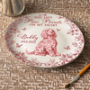 Custom Dog Breeds You Left Paw Prints On My Heart Chinoiserie Toile De Jouy Style Personalized Memorial Ceramic Plate HA75 892652