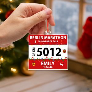 Personalized Race Bib Christmas Acrylic Ornament Gift for Marathon Lovers HO82 900644