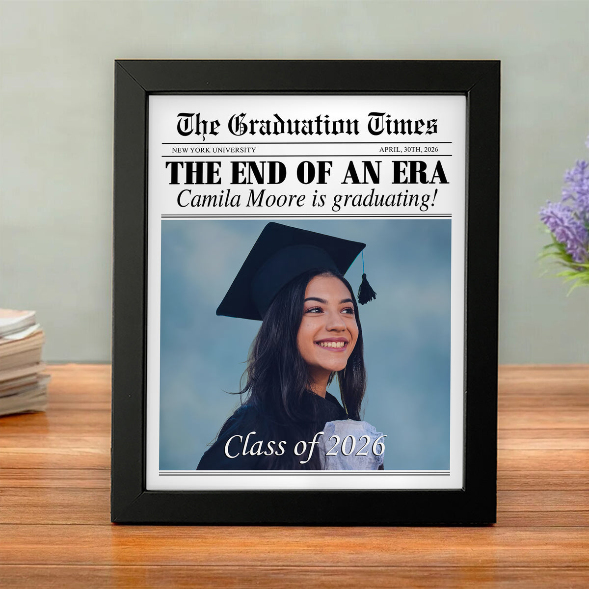 Custom Photo The Graduation Times Class Of 2026 Gift Picture Frame LM32 899213