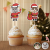 Custom Funny Cat Photo Christmas Cupcake Toppers Xmas Decor TH10 894769
