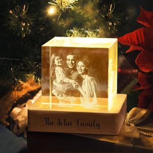 Custom Family Photo Engraved Crystal Photo With Light HA75 898206