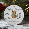 Custom Portrait Photo Merry Christmas Dad Kid Play Together Ceramic Ornament LM32 893869