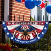 Custom Family Name God Bless America Patriotic Eagle Non-Pleated Fan Flag HA75 920132
