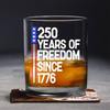 250 Years Of Freedom 250th Birthday America Flag 4th Of July Whiskey Glass HO82 894798