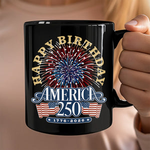 America 250 Semiquincentennial Fireworks Celebration Black Mug HO82 894606
