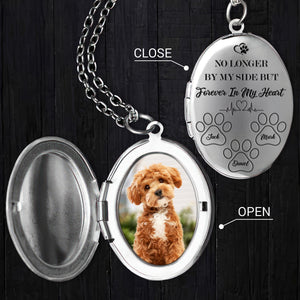 Custom Pet Photo You Left Paw Prints On My Heart Memorial Locket Necklace LM32 893323