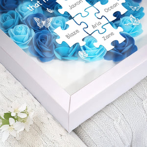 Custom Photo Puzzle With Kids Names Heart Flower Shadow Box HO82 893612