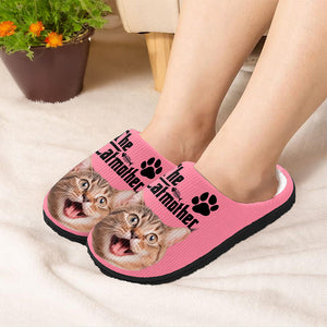 Custom Puppy Photo The Dog Father with Pawprints Design Slippers LM32 897277