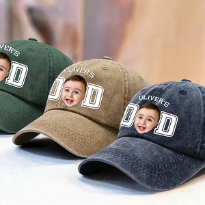 Custom Photo Kid Dad Washed Denim Baseball Cap HA75 892504