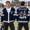 Custom Football Photo Varsity V-neck Cardigan Football Player Gift HO82 903630
