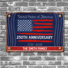 Custom Family Name USA 250th Anniversary Metal Sign HA75 920122