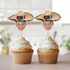 Custom Photo Mexican Fiesta Sombrero Maracas Birthday Decoration Party Cupcake Toppers HA75 892110