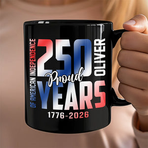Custom Name 250 Years of American Independence Patriot Black Mug LM32 895149