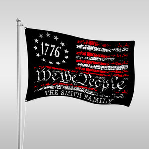 We The People Black And Red USA American Double-Sided Flag HA75 898222