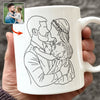 Custom Photo Dad With Kid Drawing Style Mug HO82 894202