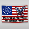 Custom Family Name 250 Years Of Freedom Eagle Patriotic 1776–2026 Banner House Flag HA75 898796