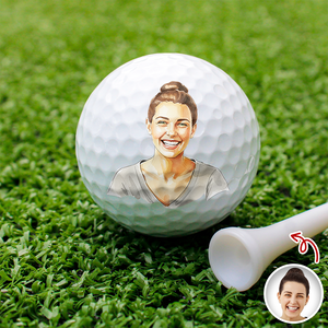 Custom Photo Golf Ball Valentines Gift For Husband, Boyfriend, Golfer HA75 898706