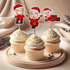 Custom Photo Cute Santa Claus Cupcake Topper Christmas Gift For Family CH07 896356