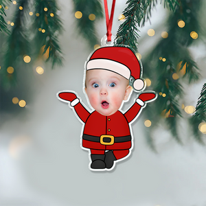 Custom Photo Cute Santa Claus Acrylic Ornament Christmas Gift For Family CH07 896354