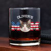 Custom Photo Cat Dad US Flag Rock Glass HA75 892408