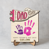Personalized Hands Down Best Dad Ever 2-Layered Wooden Plaque With Stand TH10 892985