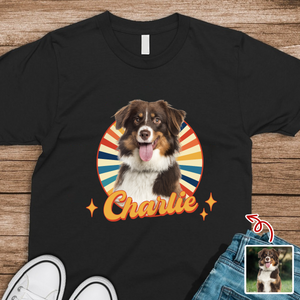 Custom Cute Dog Photo Retro Dark Shirt For Dog Lovers LM32 895645