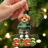 Custom Dog Cat Photo with Xmas Clothes Christmas Acrylic Ornament HO82 904152