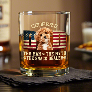Custom Photo Dog Dad The Man The Myth American Flag Dad Rock Glass HA75 892272