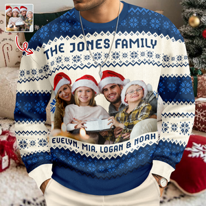 Custom Photo Family Ugly Sweater Christmas, Funny Gift For Family, Dad, Mom, Grandpa, Grandma HA75 897126