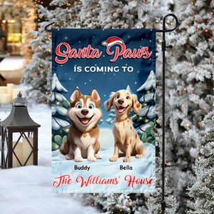 Custom Cute 3D Dog Santa Paws Is Coming To The Town Garden Flag LM32 895955