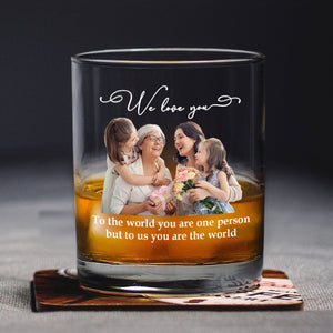 Custom Photo To Us You Are The World - Personalized Whiskey Glass TH10 894295