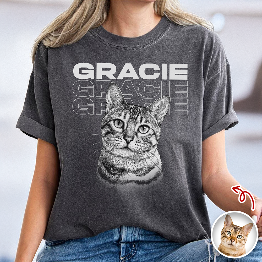 Custom Name & Photo Vintage Style Comfort Shirt Gift For Pet Lovers LM32 669423