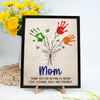 Personalized Flower Handprint Sign 2-Layered Wooden Plaque With Stand Gift For Mother's Day CH07 910836
