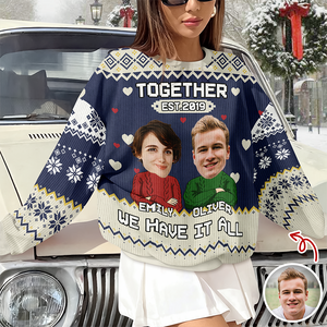Custom Funny Face You And Me We Are A Team Together Ugly Sweater LM32 895569