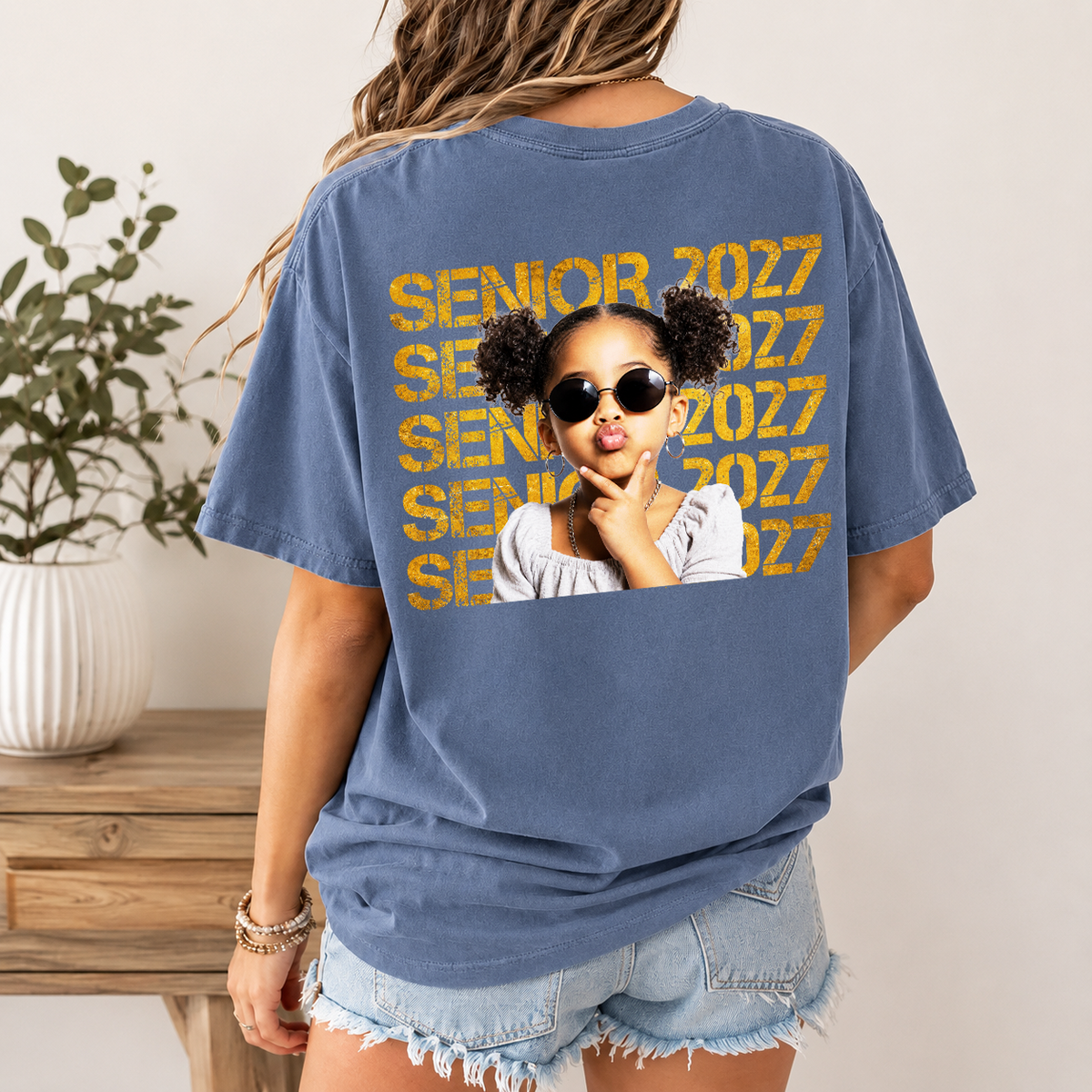 Custom Photo Senior 2027 Back Comfort Shirt - Personalized Class of 2027 Gift, Proud Family Gift HO82 903234