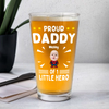 Custom Photo Proud Daddy of Little Heroes - Father's Day Personalized Gifts Custom Beer Glass for Dad, Superhero Lovers HO82 894058