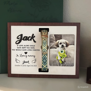 Custom Photo One By My Side Forever In My Heart Dog Memorial 2-Layers Wooden Collar Frame LM32 893759