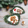 Custom Photo Dog Personalized Heart Shaped Ceramic Ornament For Christmas HA75 897464