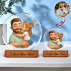 Custom 3D Catoon Photo Gift For Dad Round Acrylic Frame Block LM32 893653