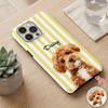 Custom Dog Photo Striped Phone Case – Personalized Gift for Dog Lovers TH10 170395