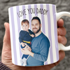 Custom Photo Daddy With Baby Striped Mug for Dad - Father's Day Gift, New Dad Gift LM32 668931