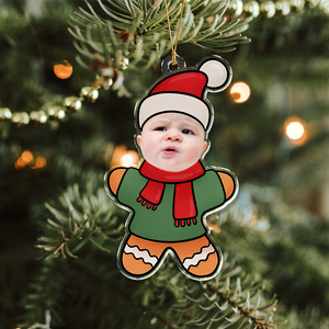 Custom Photo Cute Gingerbread Acrylic Ornament Christmas Gift For Family CH07 896352