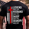 Personalized Legend, Husband since 4th Of July Back Dark Shirt Gifts For Dad, Grandpa HA75 920772
