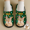 Custom Photo Cat Christmas Lights Slippers Unique Funny Gift HA75 897694