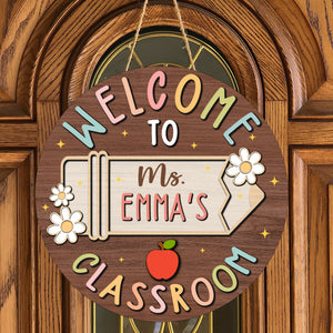 Personalized Teacher's Name Door Hanger Classroom Decor And Gift For Teacher HO82 894418