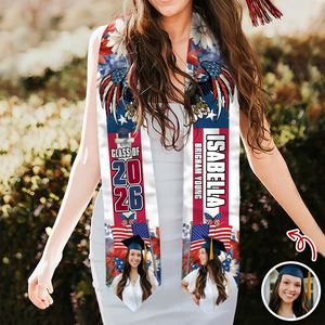 Custom Photo America 250 Years Of Freedom Class Of 2026 Graduation Stole LM32 897693