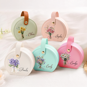 Birthmonth Flower - Personalized Travel Jewelry Box With Handle HA75 892848