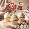 Custom Funny Dog Photo Christmas Cupcake Toppers Xmas Decor TH10 894767